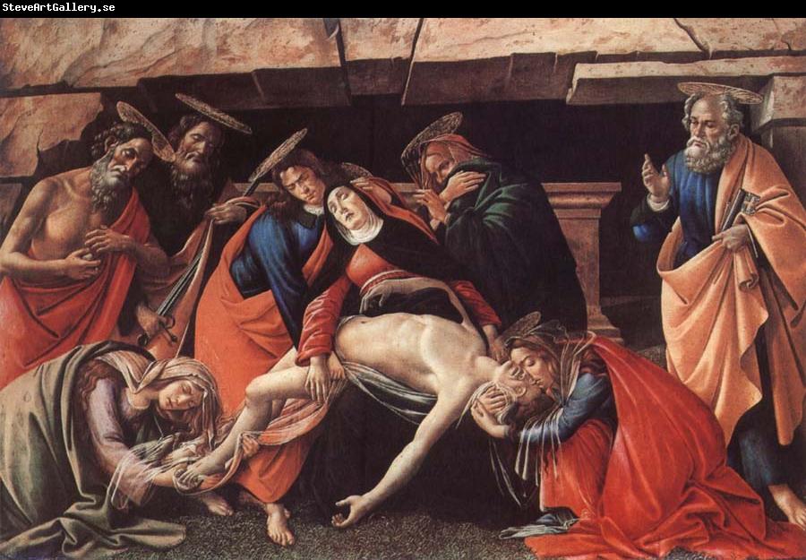Sandro Botticelli Lamentation over the Dead Christ with Saints